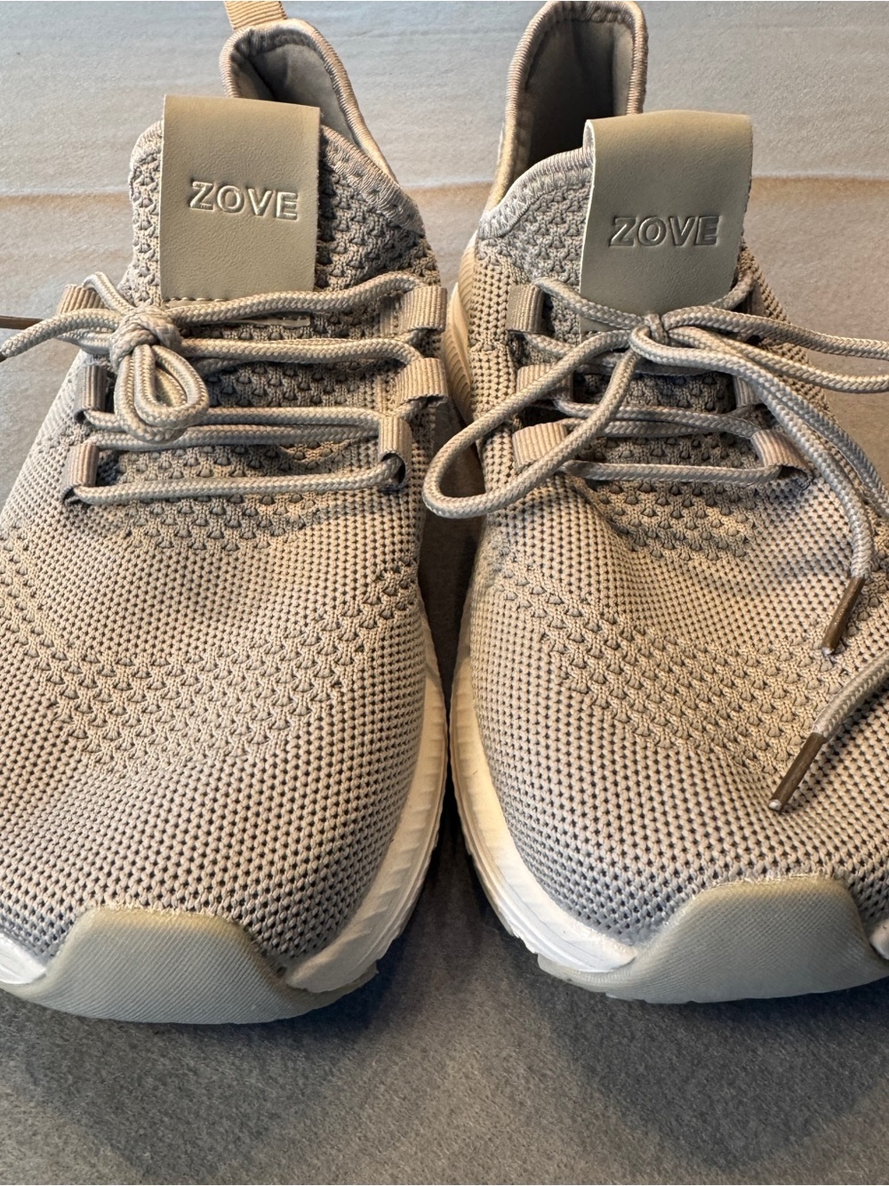 Zove Women's Knit Lace-Up Sneakers in Light Taupe